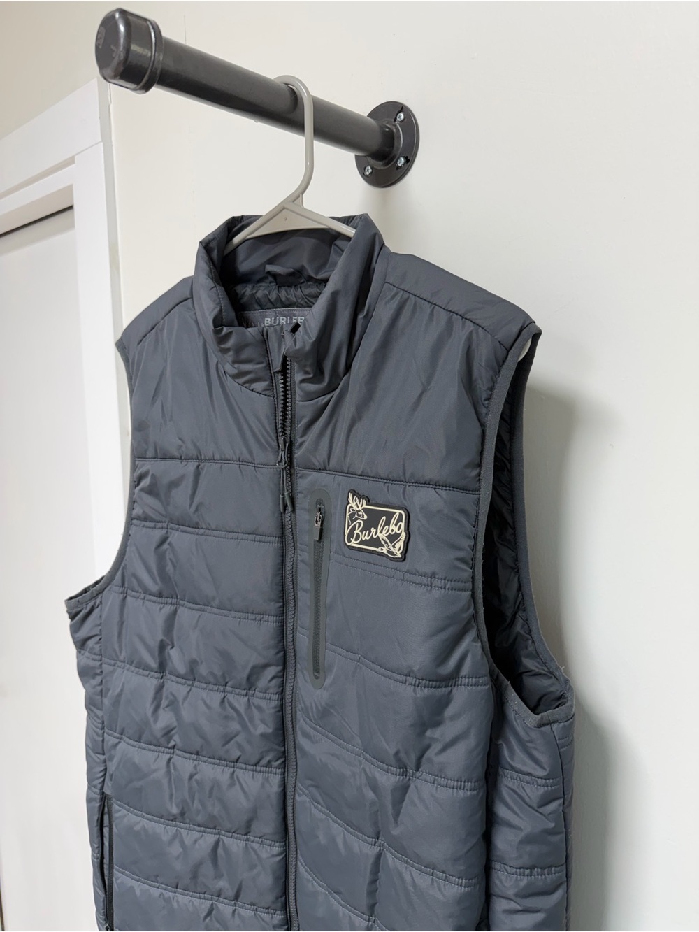Burlebo Quilted Puffer Vest in Slate Gray